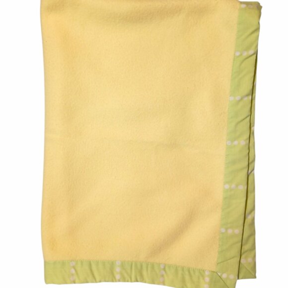 Sumersault Yellow Green & White Polka Dot Lovey Security Blanket 29" X 38" - Picture 1 of 5